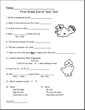 1st Grade Printable Worksheets