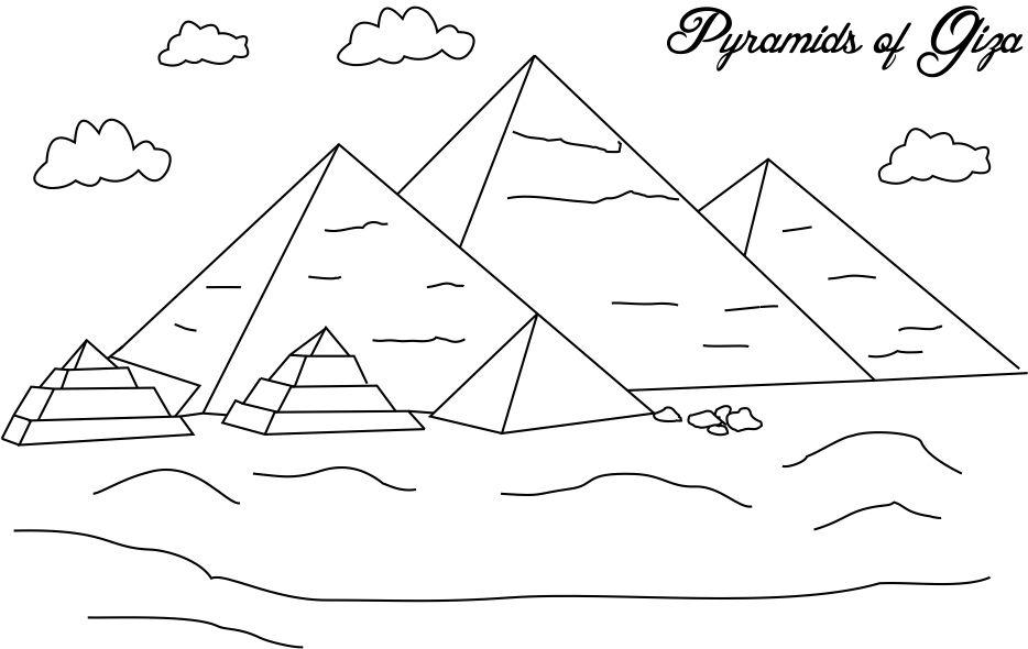 Egyptian Pyramid Coloring Pages Printable