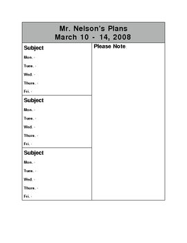 Free Lesson Plan Template