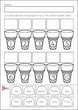 Math Number Words Worksheets