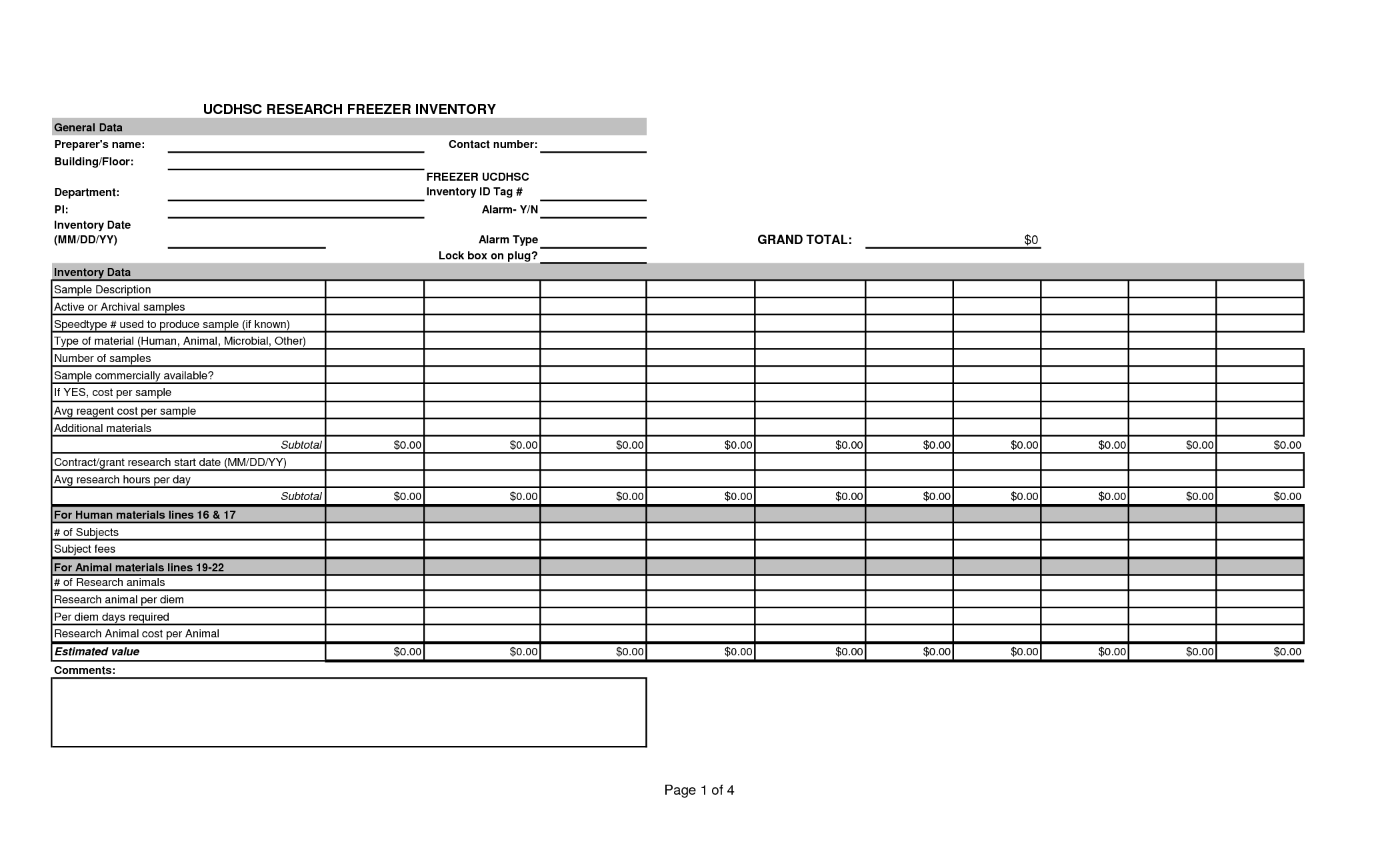 Personal Inventory Worksheet