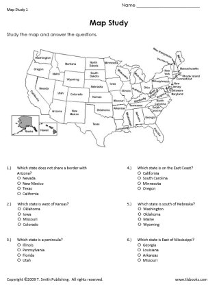 5th Grade Map Skills Worksheets