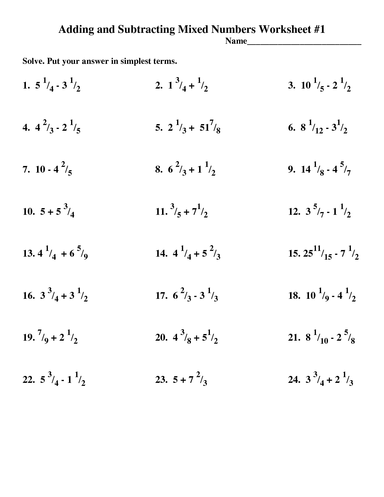 12 Adding Mixed Fractions Worksheets 4th Grade Worksheeto
