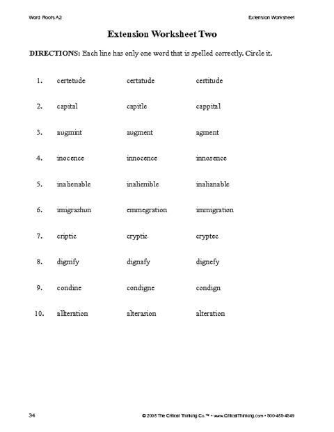 Critical Thinking Worksheets