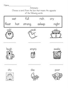 Synonym Antonym Worksheets