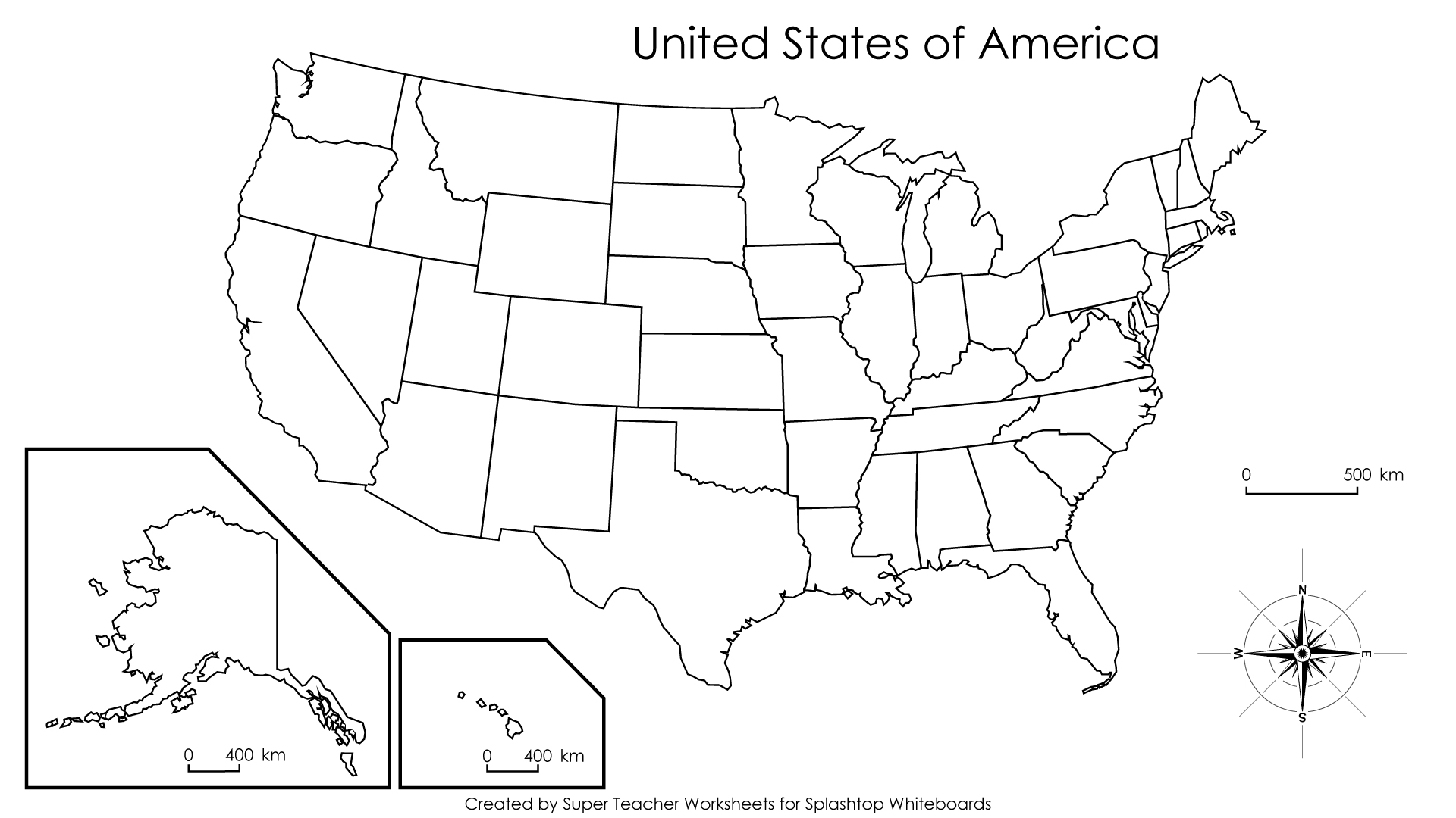 United States Map Blank Worksheet