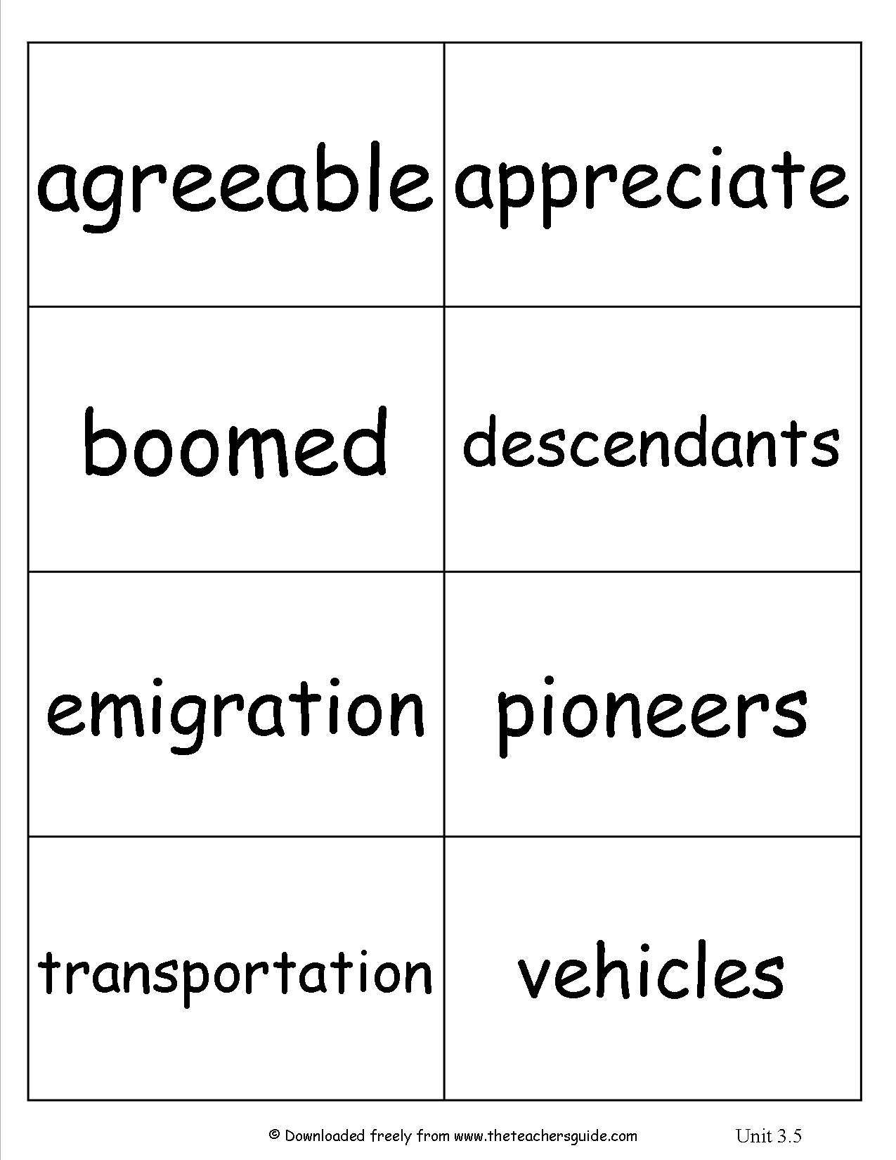 3rd Grade Vocabulary Words