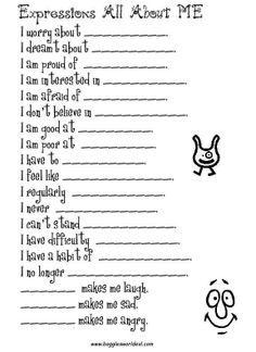 All About Me Activity Worksheets