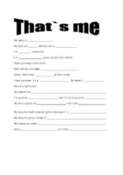 All About Me Worksheets Printables