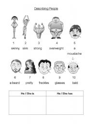 Describing Physical Appearance Worksheets