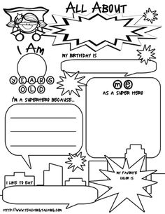 Free Printable All About Me Superhero