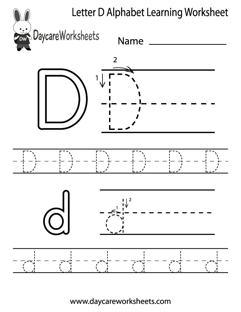 Free Printable Letter D Worksheets