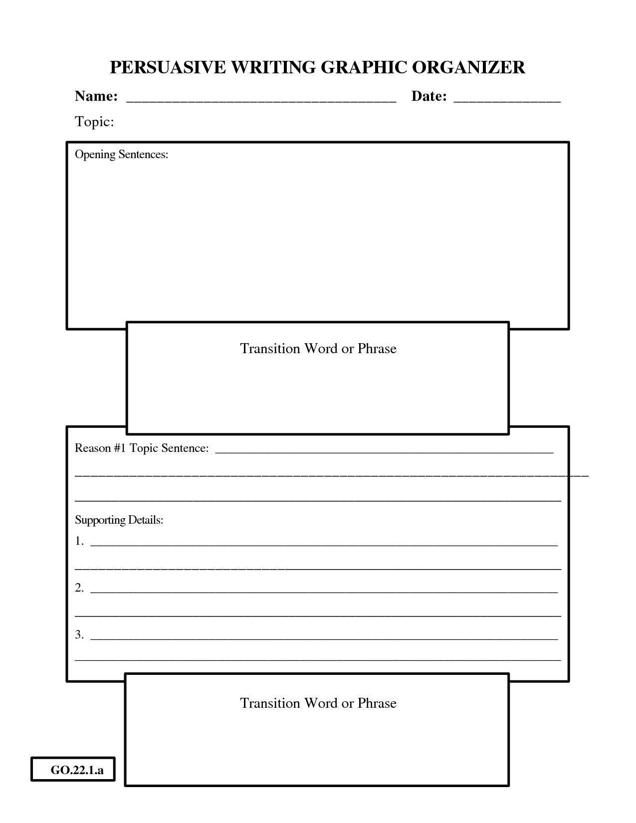 Persuasive Writing Graphic Organizer