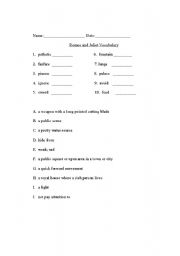 Romeo and Juliet Act 1 Worksheet