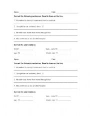 2nd Grade Abbreviation Worksheets