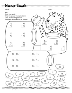 Adding Mixed Numbers with Unlike Denominators Worksheet