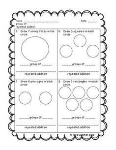 Equal Groups Multiplication Worksheets