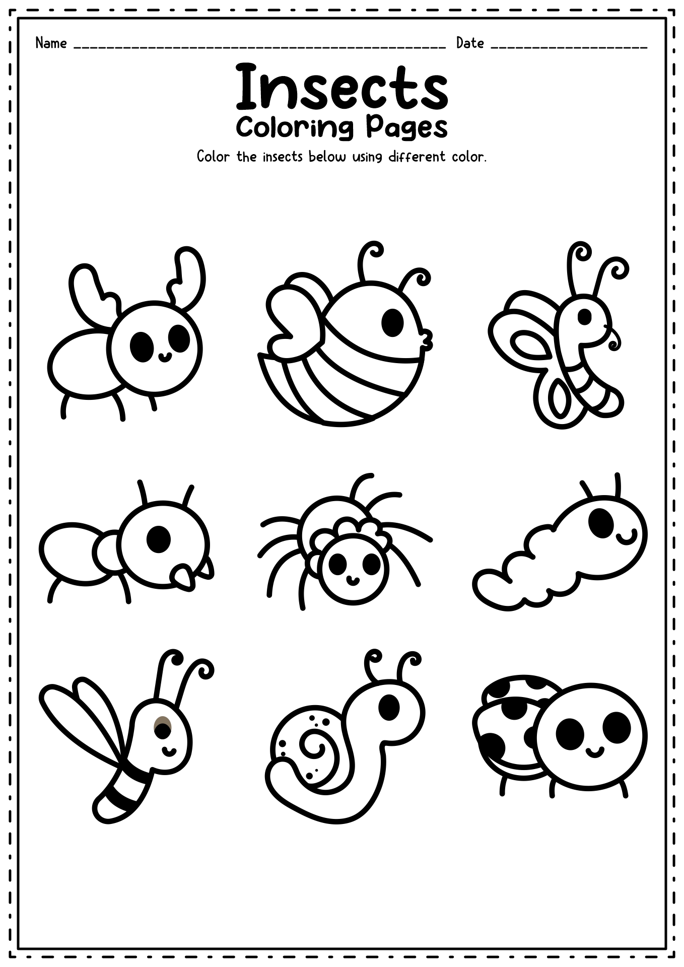 Printable Insect Coloring Pages