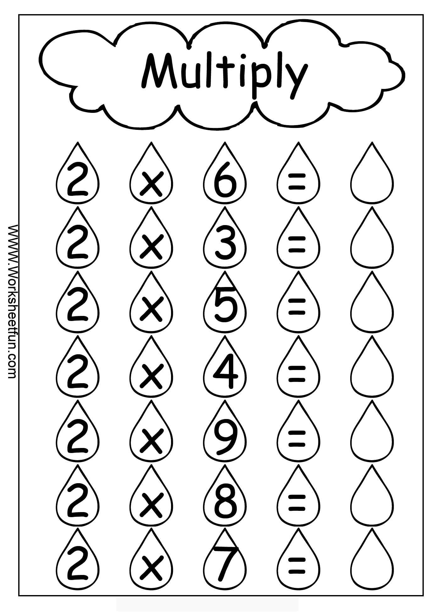 Multiplication Worksheets by 2