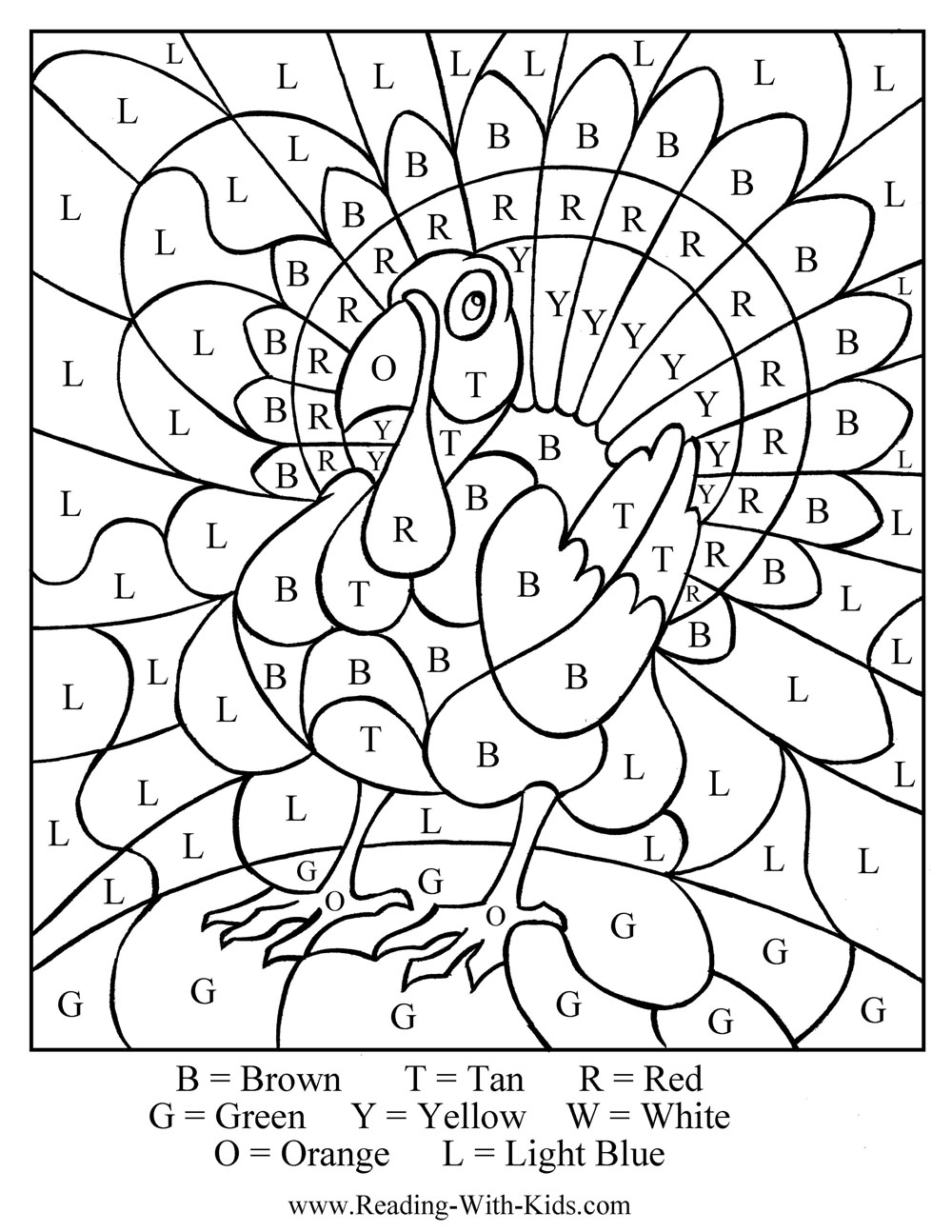 Printable Thanksgiving Color by Number Coloring Pages