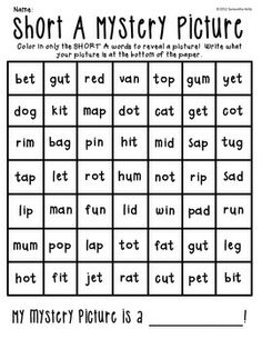 Short Vowels Word Work