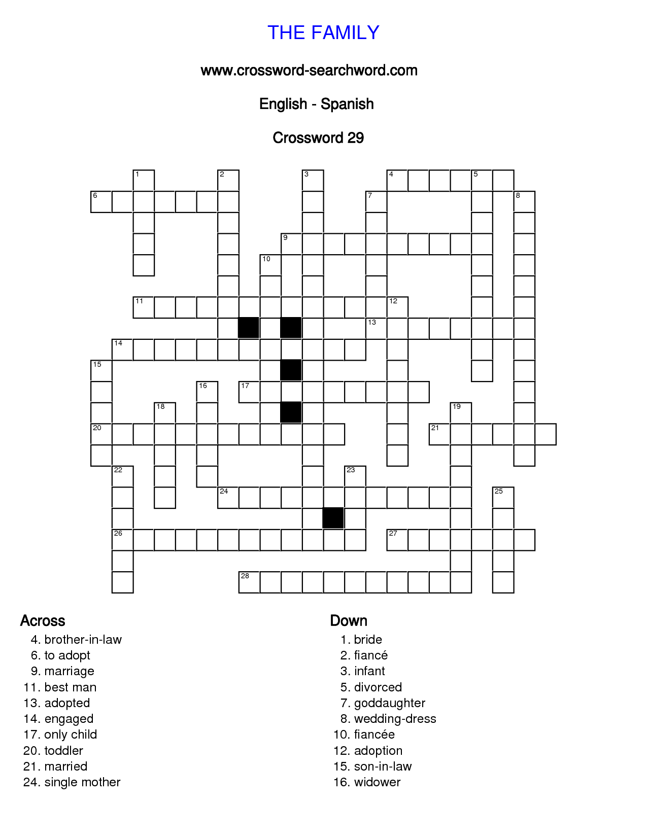 19 Spanish Puzzle Worksheets Worksheeto