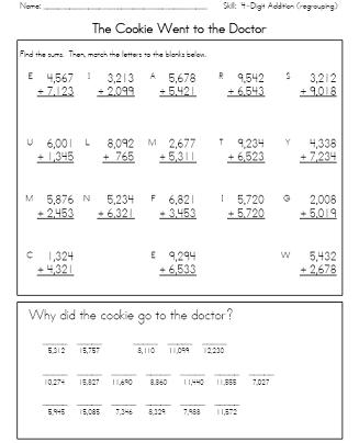 4th Grade Math Puzzle Worksheets