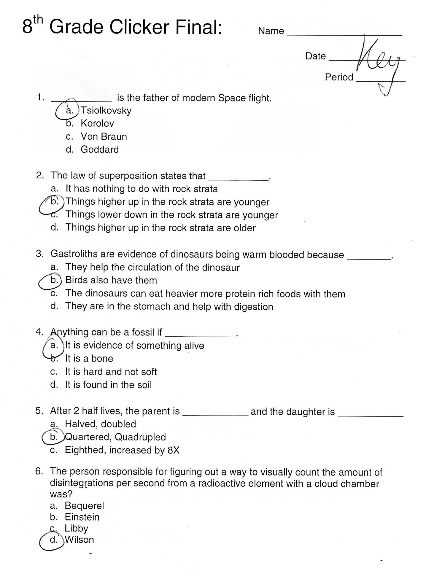 8th Grade Science Worksheets Printable With Answers