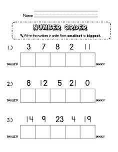 Biggest and Smallest Numbers Worksheet