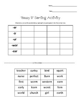 Bossy R Worksheets 2nd Grade