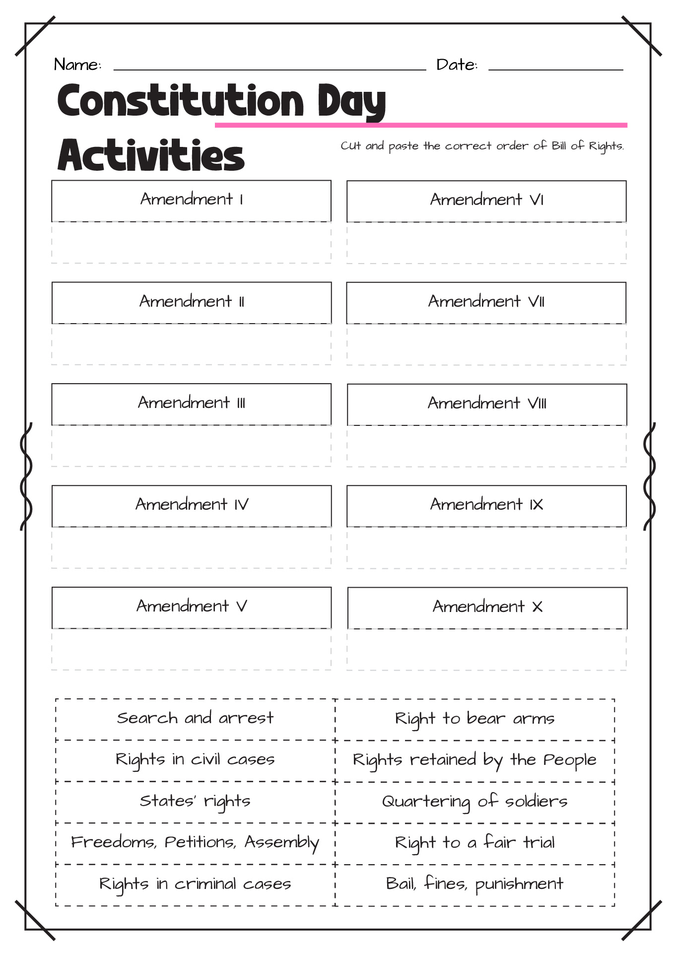 13 Constitution Worksheets For 5th Grade Worksheeto