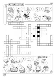 Food Crossword Worksheet