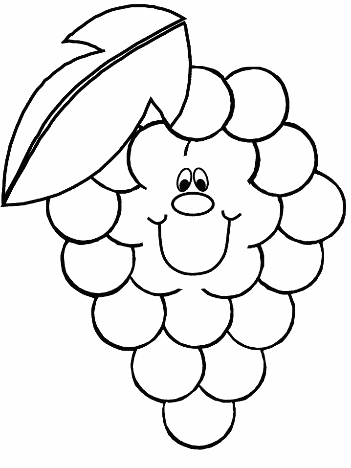 Grapes Fruit Coloring Pages