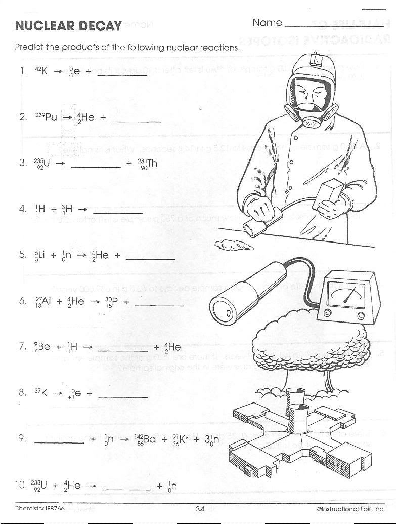 18 Nuclear Chemistry Worksheet Answer Key Worksheeto