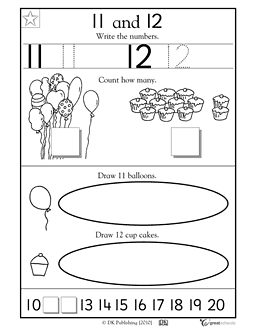 Number 11 and 12 Worksheets