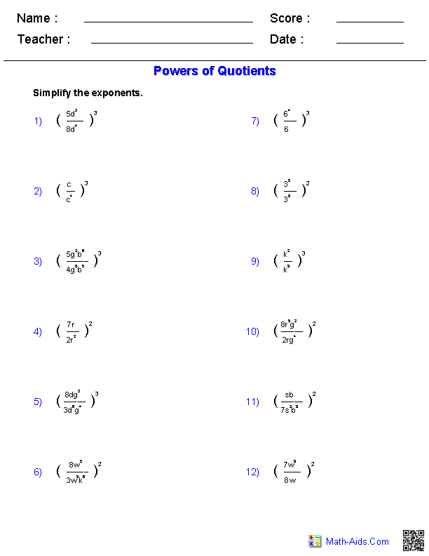 13 6th Grade Math Worksheets Exponents Worksheeto