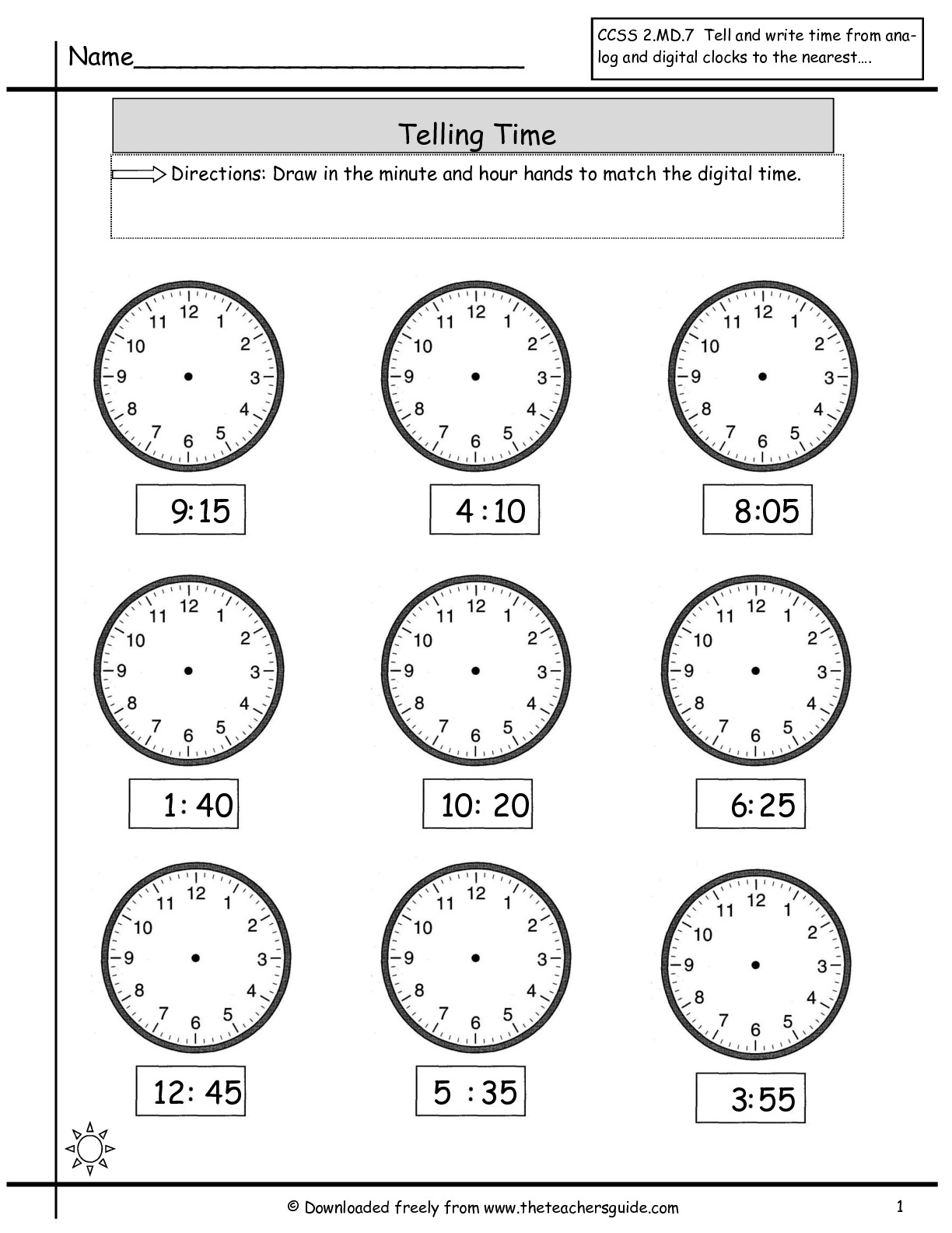 Time Worksheet Category Page 1 Worksheeto