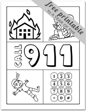 911 Emergency Worksheets for Kids