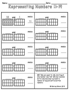 Decompose Numbers 11-19 Kindergarten