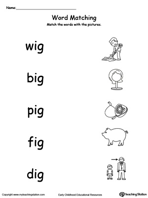 IG Word Family Worksheets