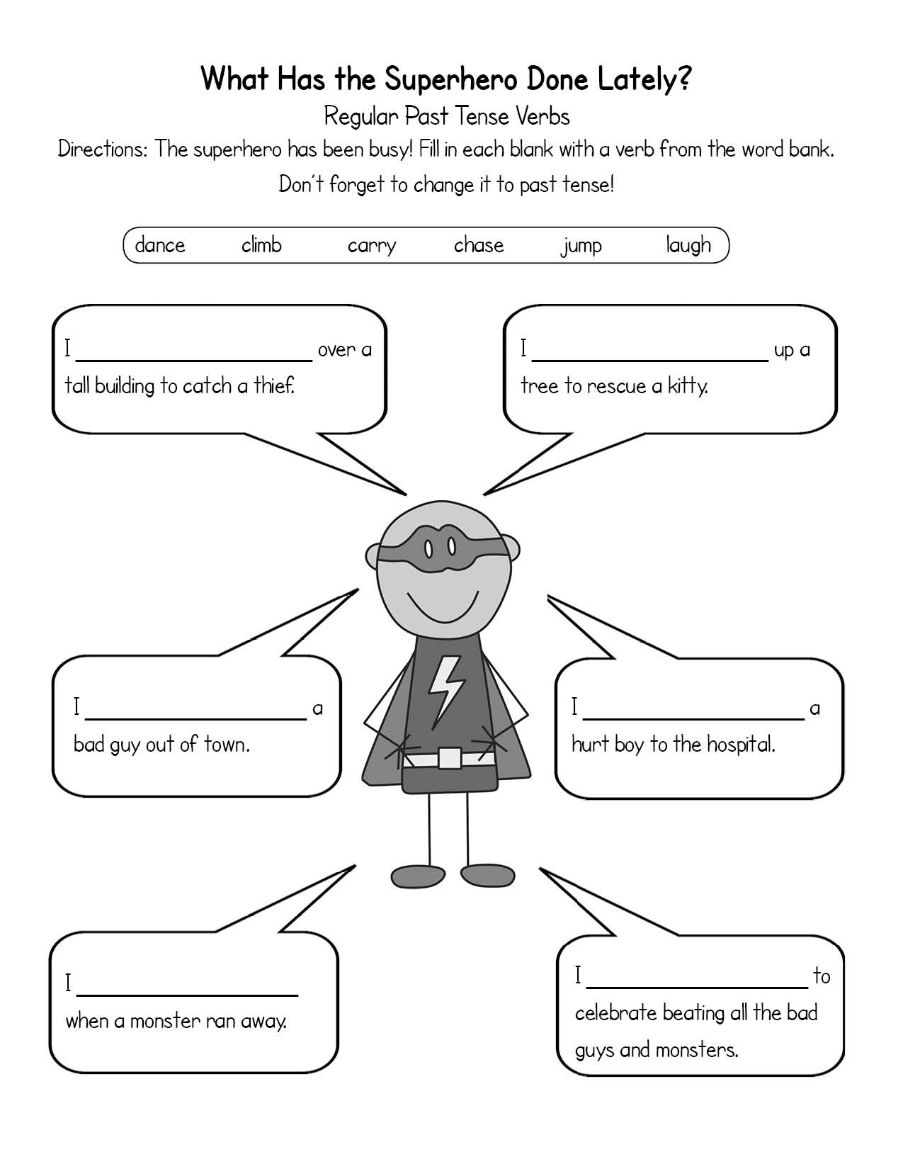 Irregular Past Tense Verb Worksheet