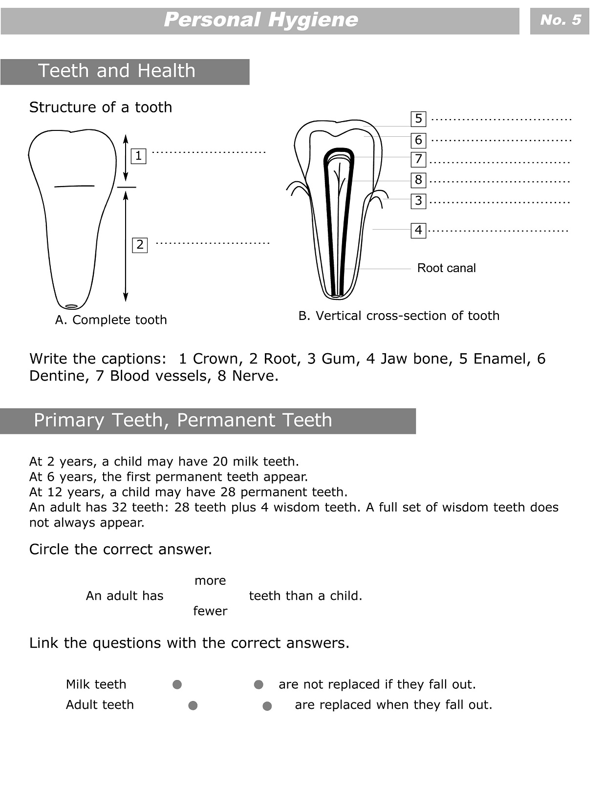 Kids Personal Hygiene Worksheets