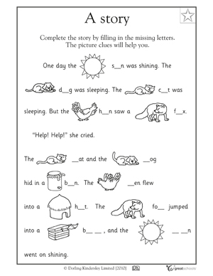 Kindergarten Grade Reading Worksheets