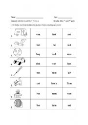 Middle Short Vowel Sound Worksheets