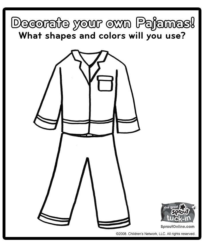 Pajama Day Coloring Pages