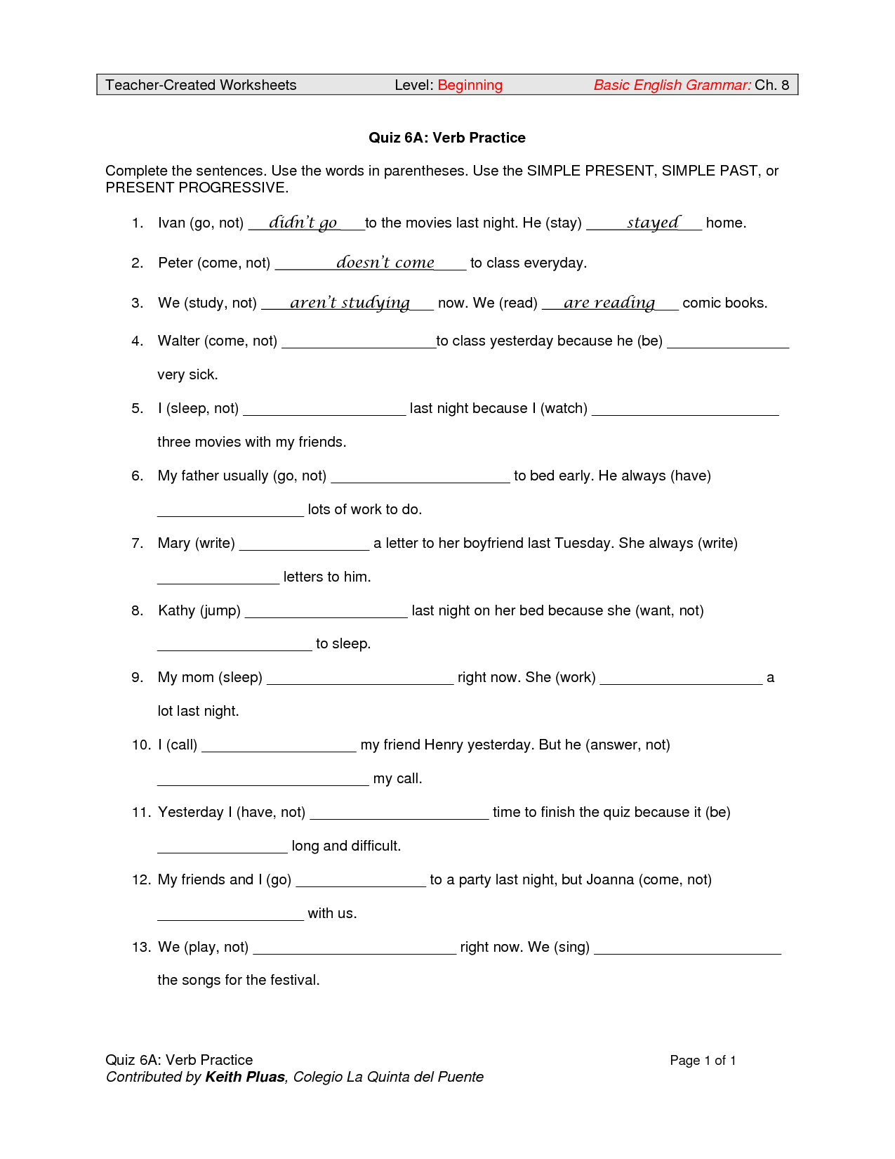 Simple Present Worksheets