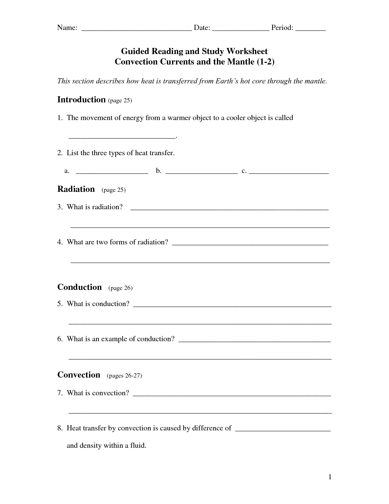 14 Conduction Convection And Radiation Worksheet Worksheeto