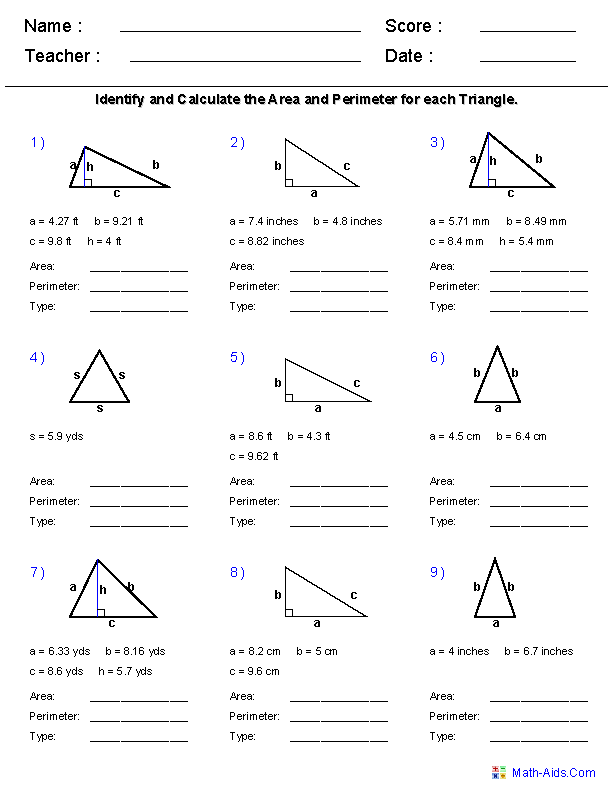 Triangle Worksheet