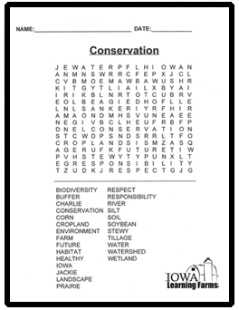 Water Conservation Word Search