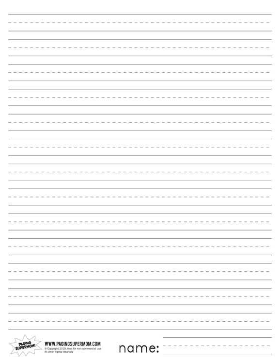 2nd Grade Printable Lined Writing Paper